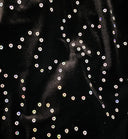 Czarny welur SPARKLING WAVES z holograficznym wzorem fal do szycia strojów tanecznych, akrobatycznych i pole dance.
