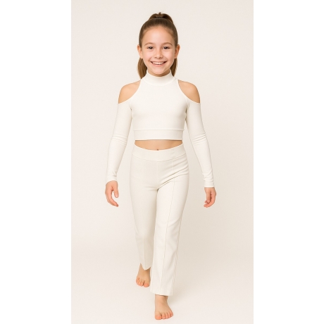 Spodnie z kantem do Jazz Dance White
