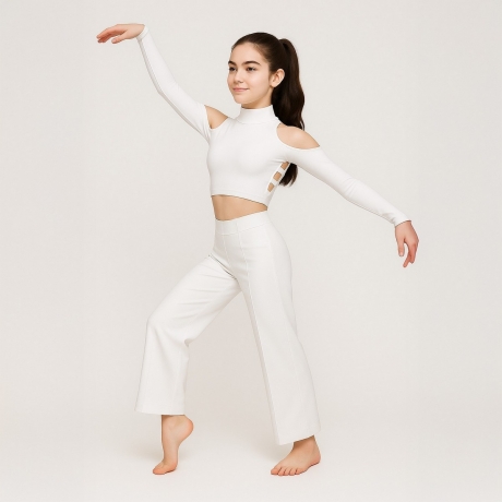 Spodnie z kantem do Jazz Dance White